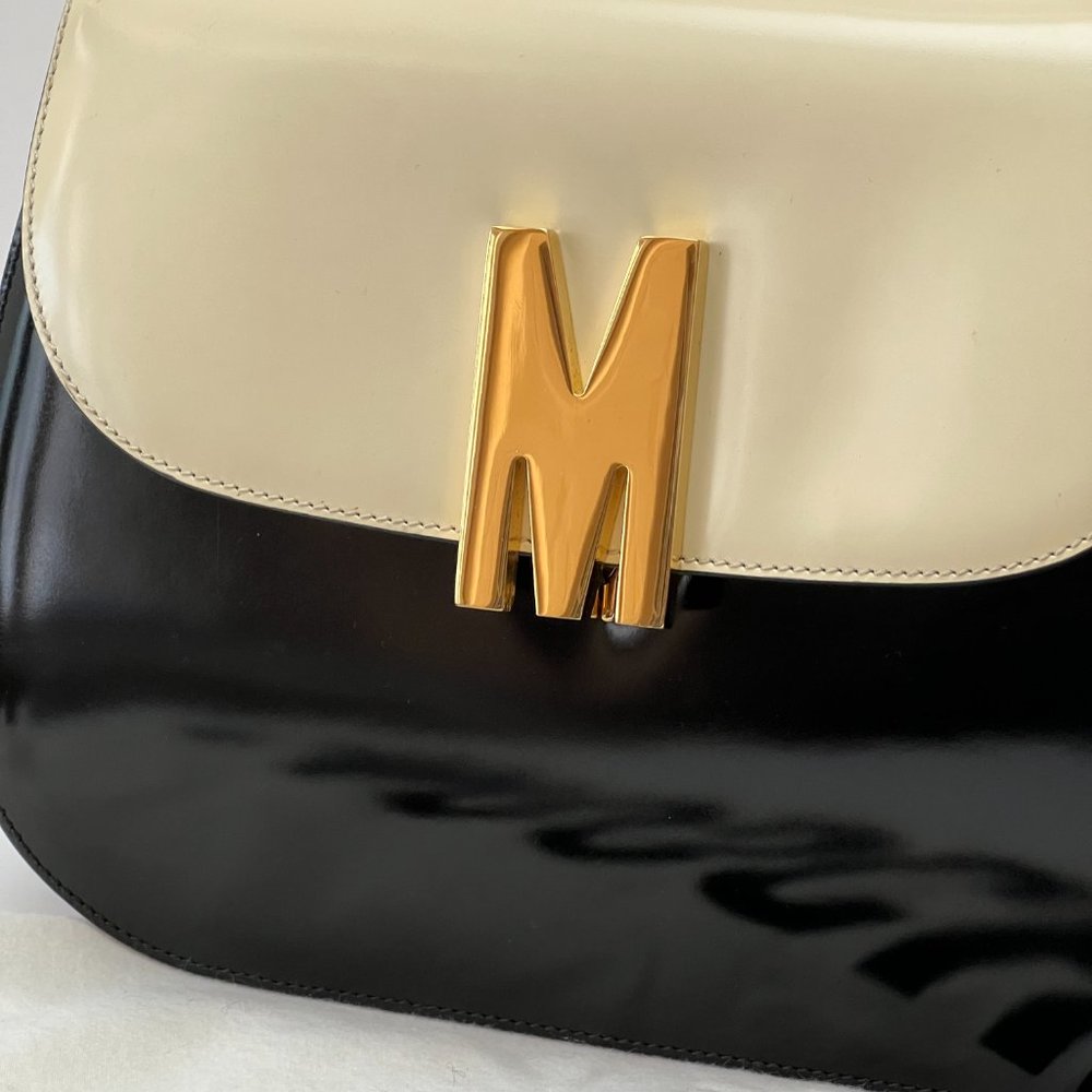 ❤️MOSCHINO❤️ Redwall Tricolor Polished Leather Bag Italy - Picture 3 of 16